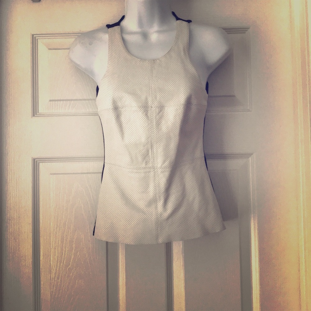 Bailey 44 off white faux leather tank